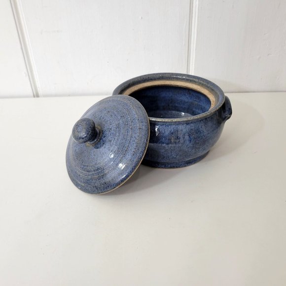 Studio Pottery Small Blue Covered Casserole - Picture 7 of 7